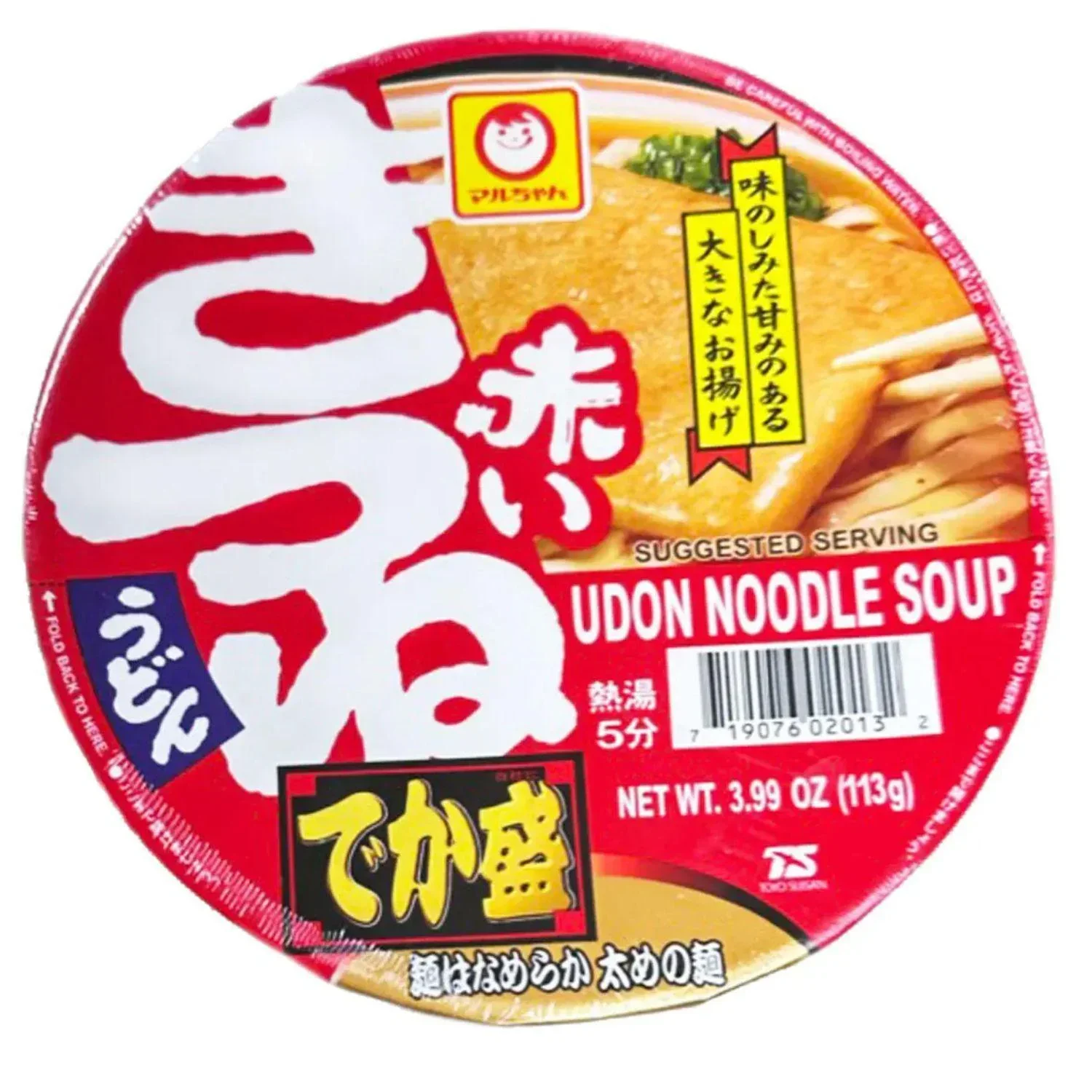 EXPIRING ON 5/23/2026 AKAI KITSUNE UDON NOODLE DEKA MORI LARGE 3.99OZ/113G