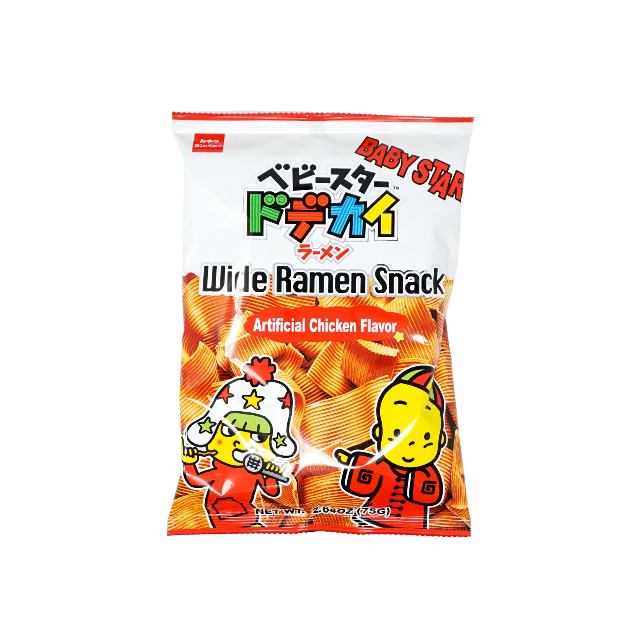 BABY STAR WIDE RAMEN SNACK ARTIFICIAL CHICKEN FLAVOR 2.64OZ/75G
