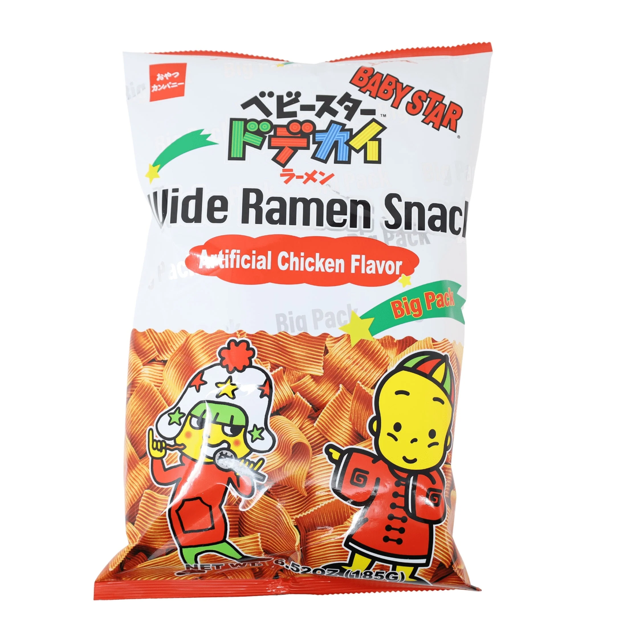 BABY STAR WIDE RAMEN SNACK ARTIFICIAL CHICKEN FLAVOR BIG PACK 6.52OZ 185G