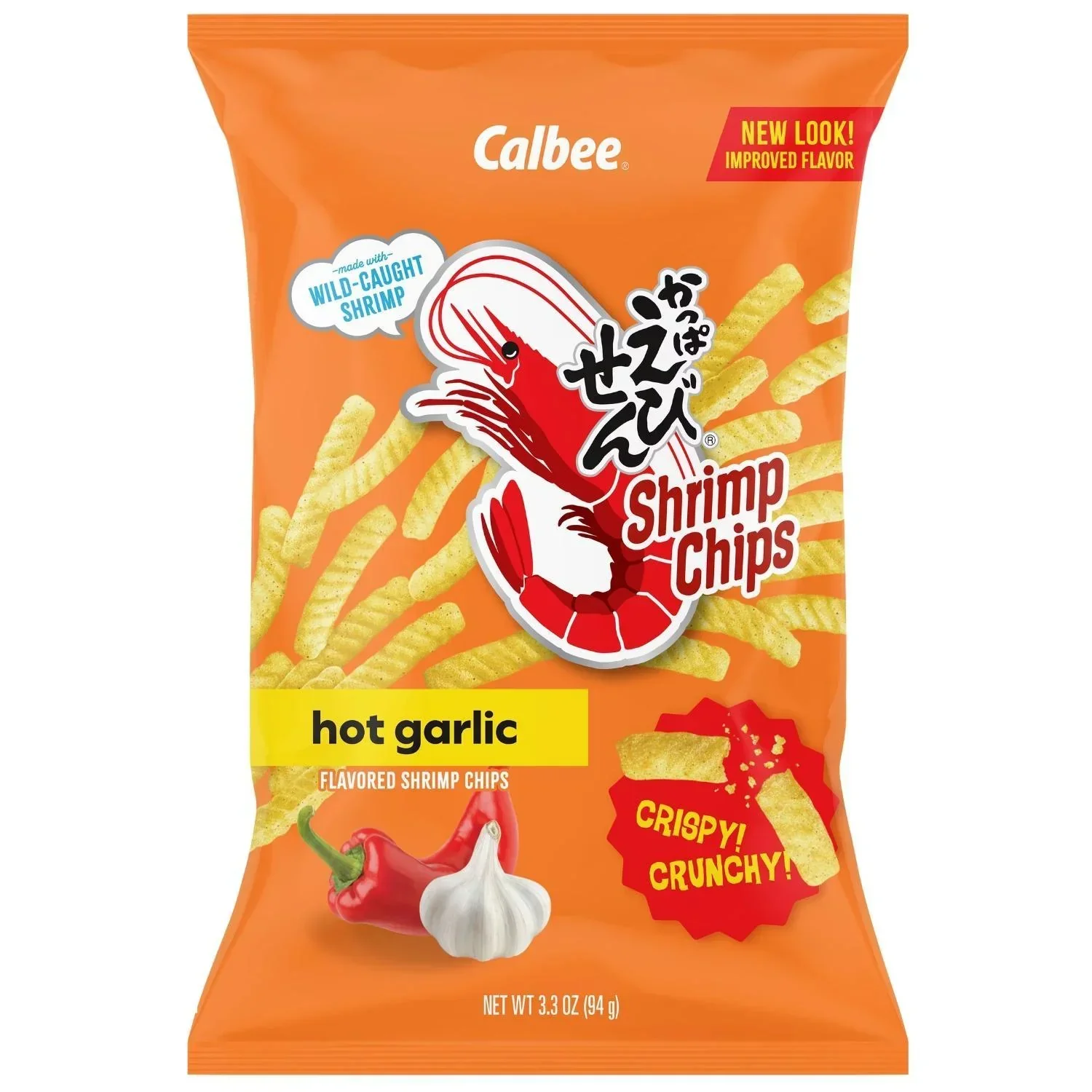 CALBEE SHRIMP CHIPS HOT GARLIC 3.3OZ/94G