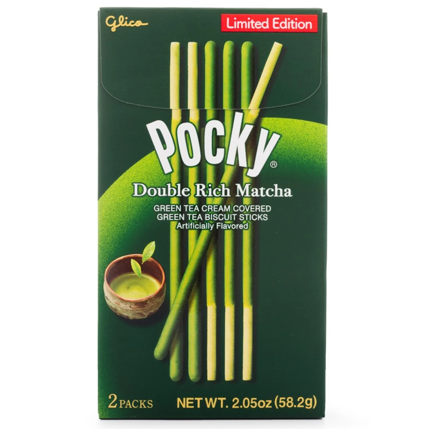 GLICO POCKY DOUBLE RICH MATCHA GREEN TEA KOI FUKAMI 2.2OZ/65G