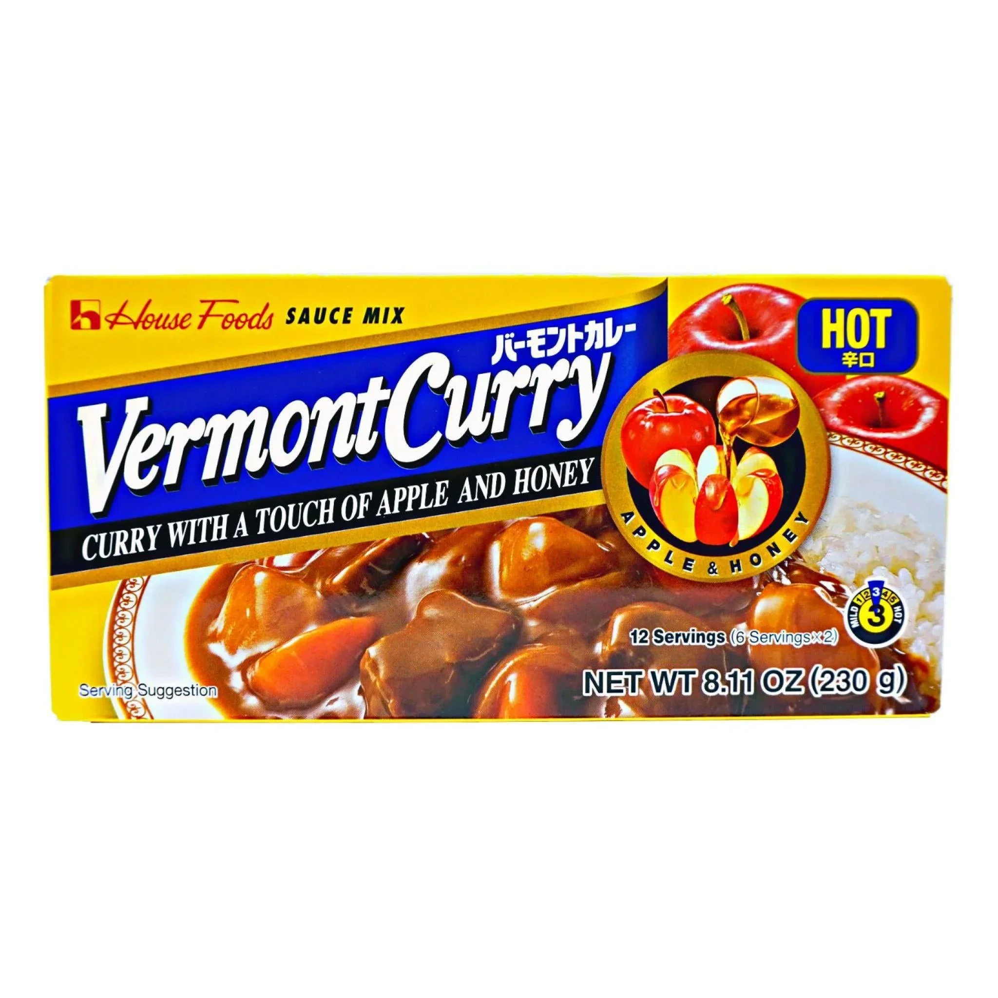 HSE VERMONT CURRY HOT 12 SERVINGS 8.11OZ/230G