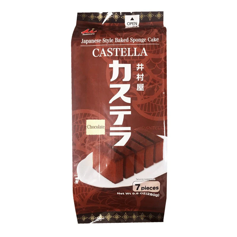 IMURAYA JAPANESE STYLE CASTELLA PRE-SLICED BAKED SPONGE POUND CAKE 9.8OZ, 7 PIECES (CHOCOLATE)