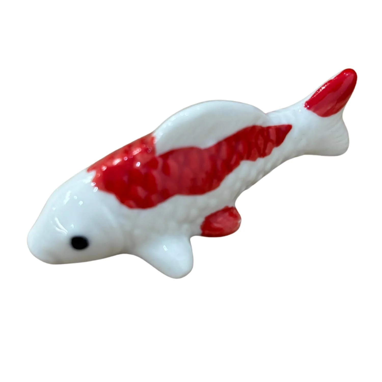 JAPANESE KOI FISH PORCELAIN CHOPSTICKS REST 2'L KOHAKU