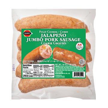 JB JUMBO PORK SAUSAGE JALAPENO 16OZ