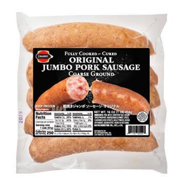 JB JUMBO PORK SAUSAGE ORIGINAL 16OZ