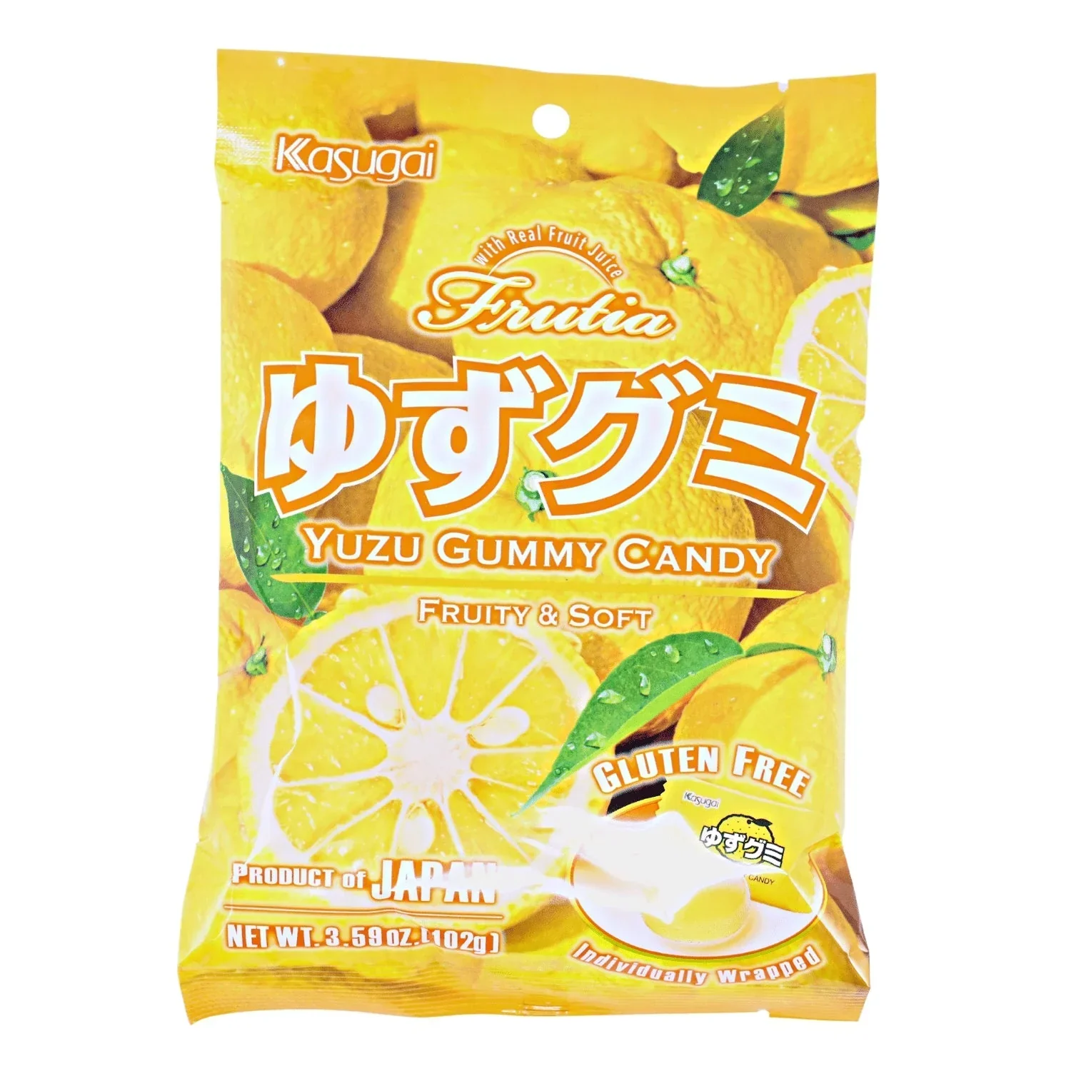 KASUGAI FRUTIA YUZU GUMMY CANDY 3.59OZ