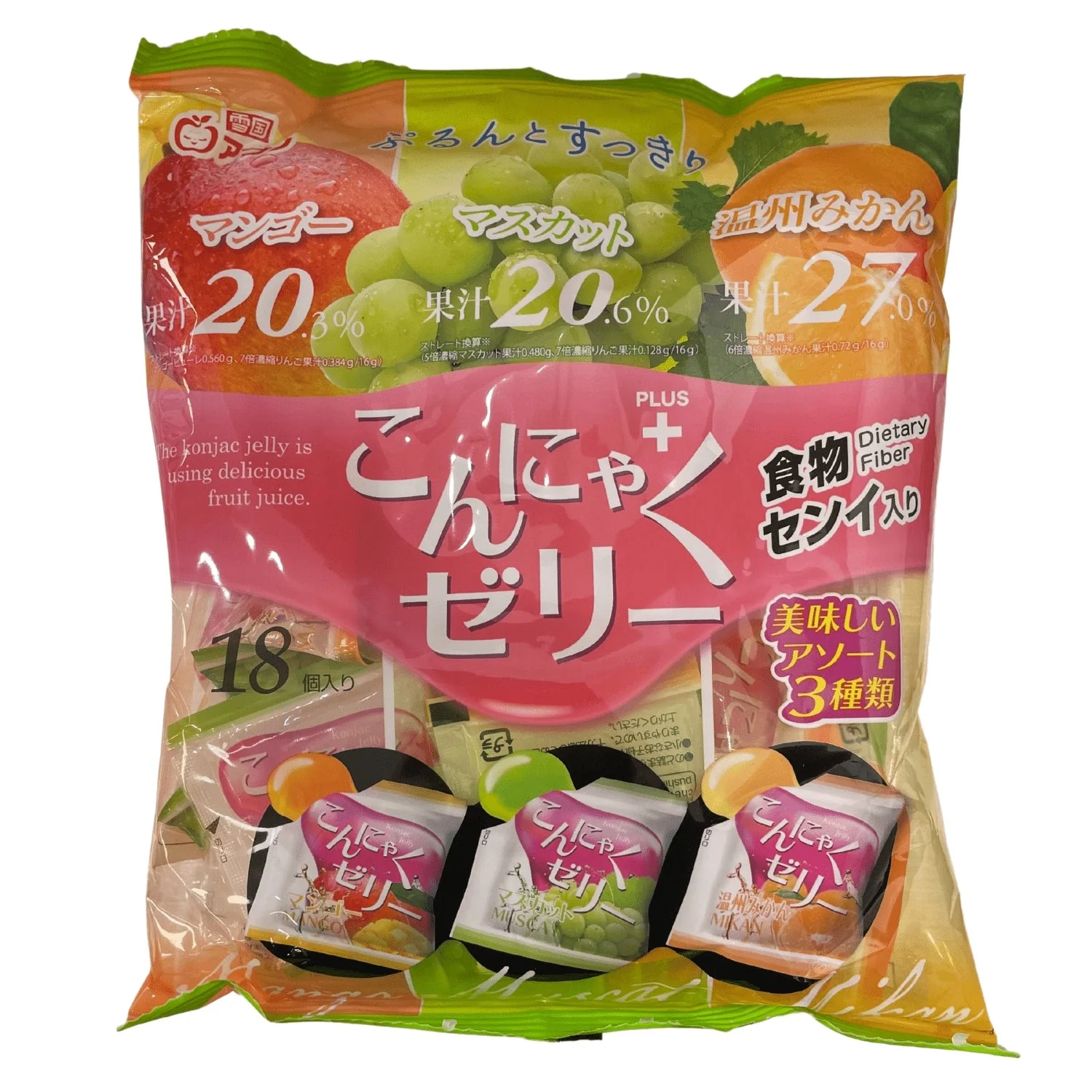 KONNYAKU JELLY MIX  (MANGO/MUSCAT/MIKAN) 18P/101OZ/288G