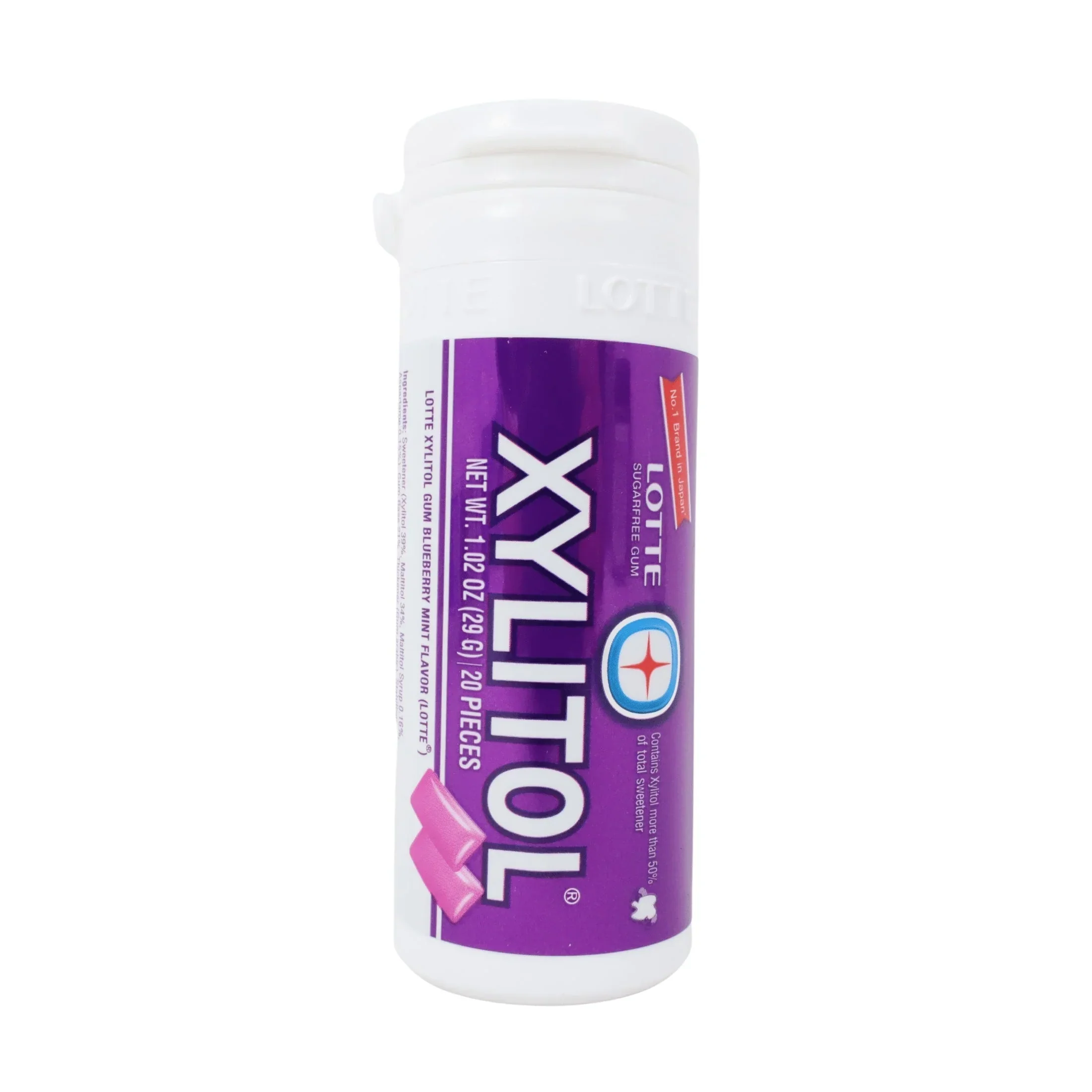 LOTTE XYLITOL SUGARFREE BLUEBERRY MINT FLAVOR GUM 1.02OZ/29G