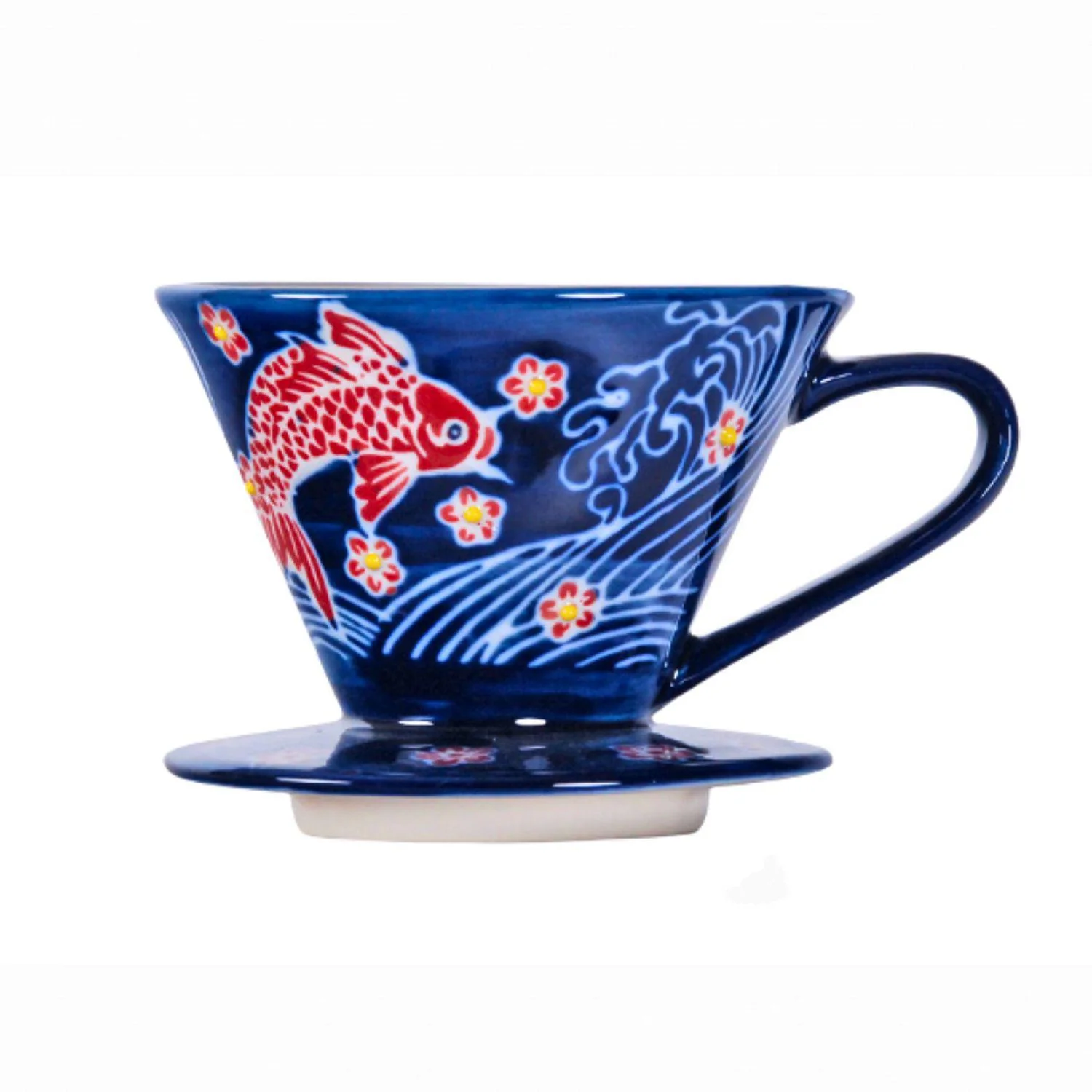 RED FISH BLUE H COFFEE DRIPPER 3.75"Dx3"H