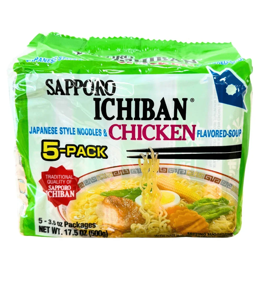 SAPPORO ICHIBAN CHICKEN FLAVORED RAMEN 5 PACK17.5OZ/500G