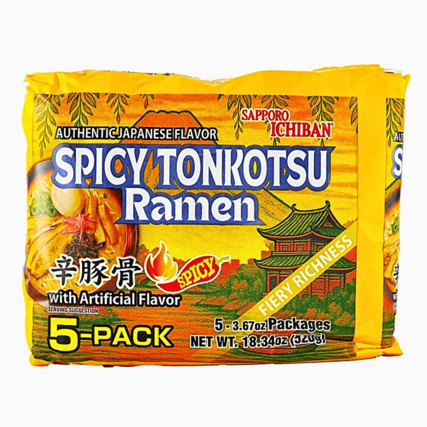 SAPPORO ICHIBAN SPICY TONKOTSU RAMEN 5P 18.34OZ