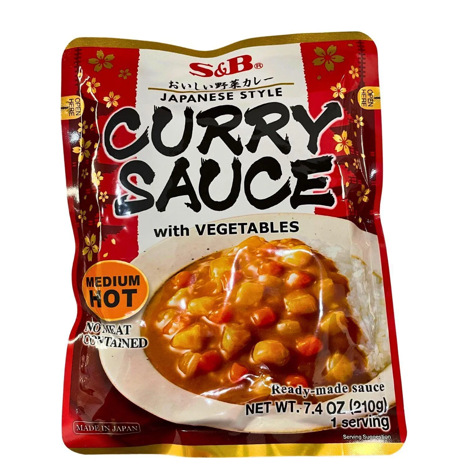 EXPIRING ON 6/1/2026 SB MICROWAVABLE CURRY SAUCE WITH VEGETABLES -MEDIUM HOT 210G