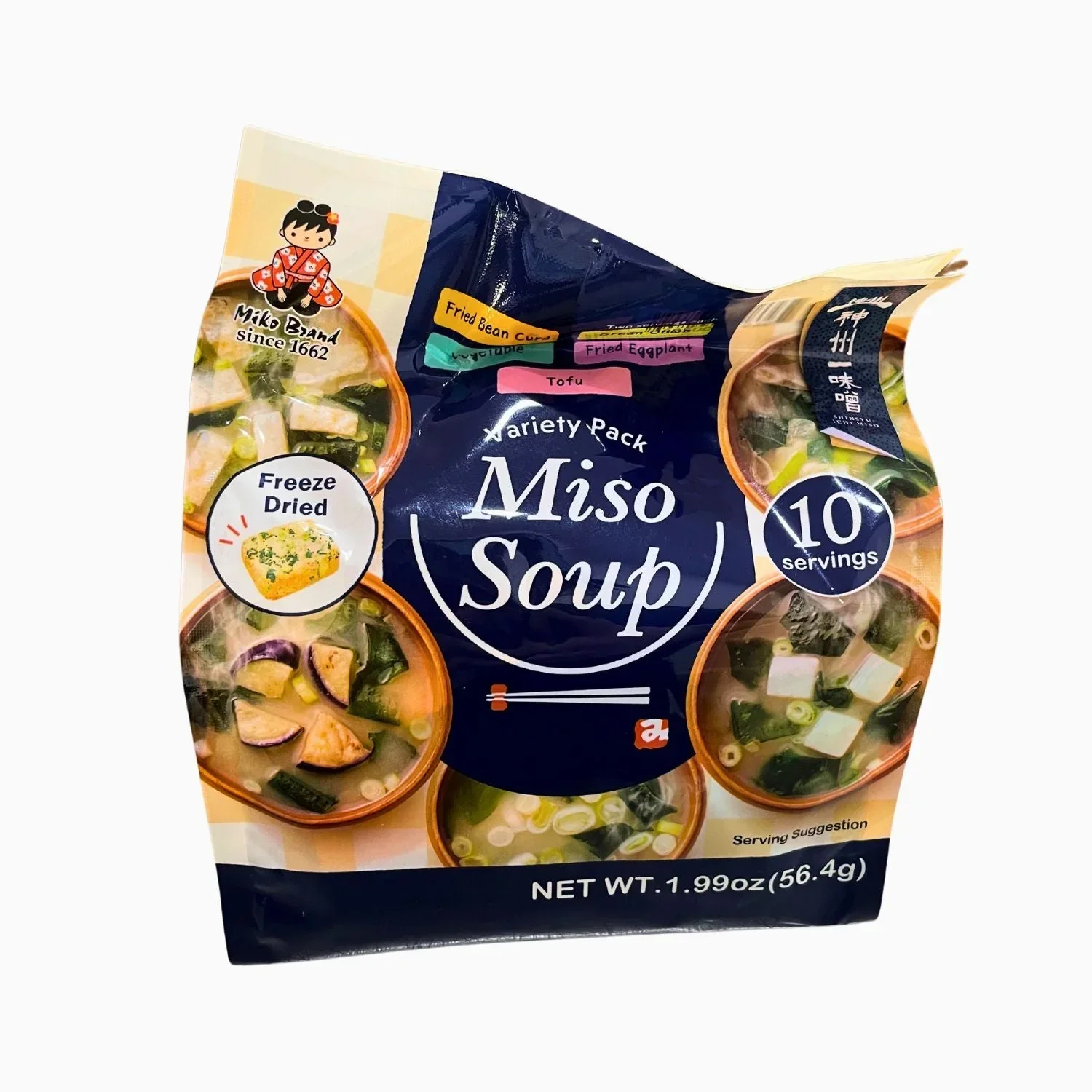 SHINSHU-ICHI MIKO BRAND FREEZE DRIED VARIETY PACK MISO SOUP 10 SERVINGS 1.99OZ/56.4G - Image 2
