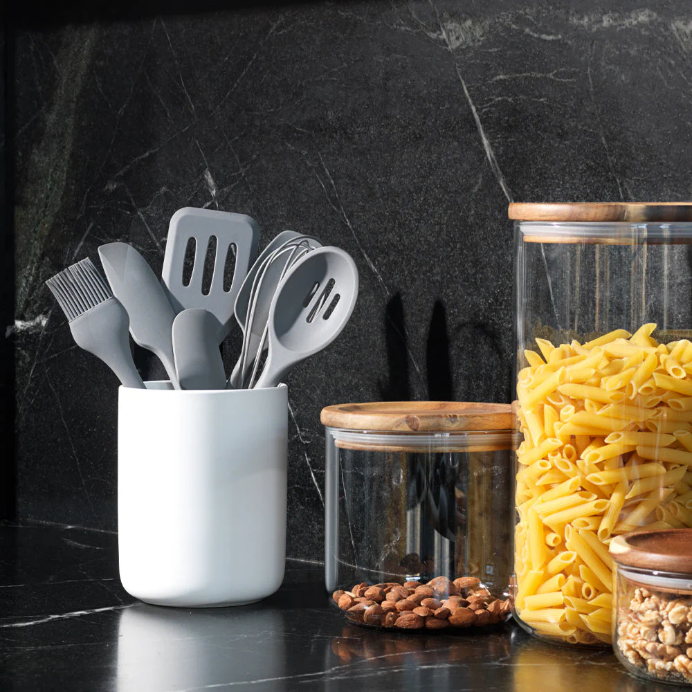 Short Stoneware Utensil Holder - Image 2