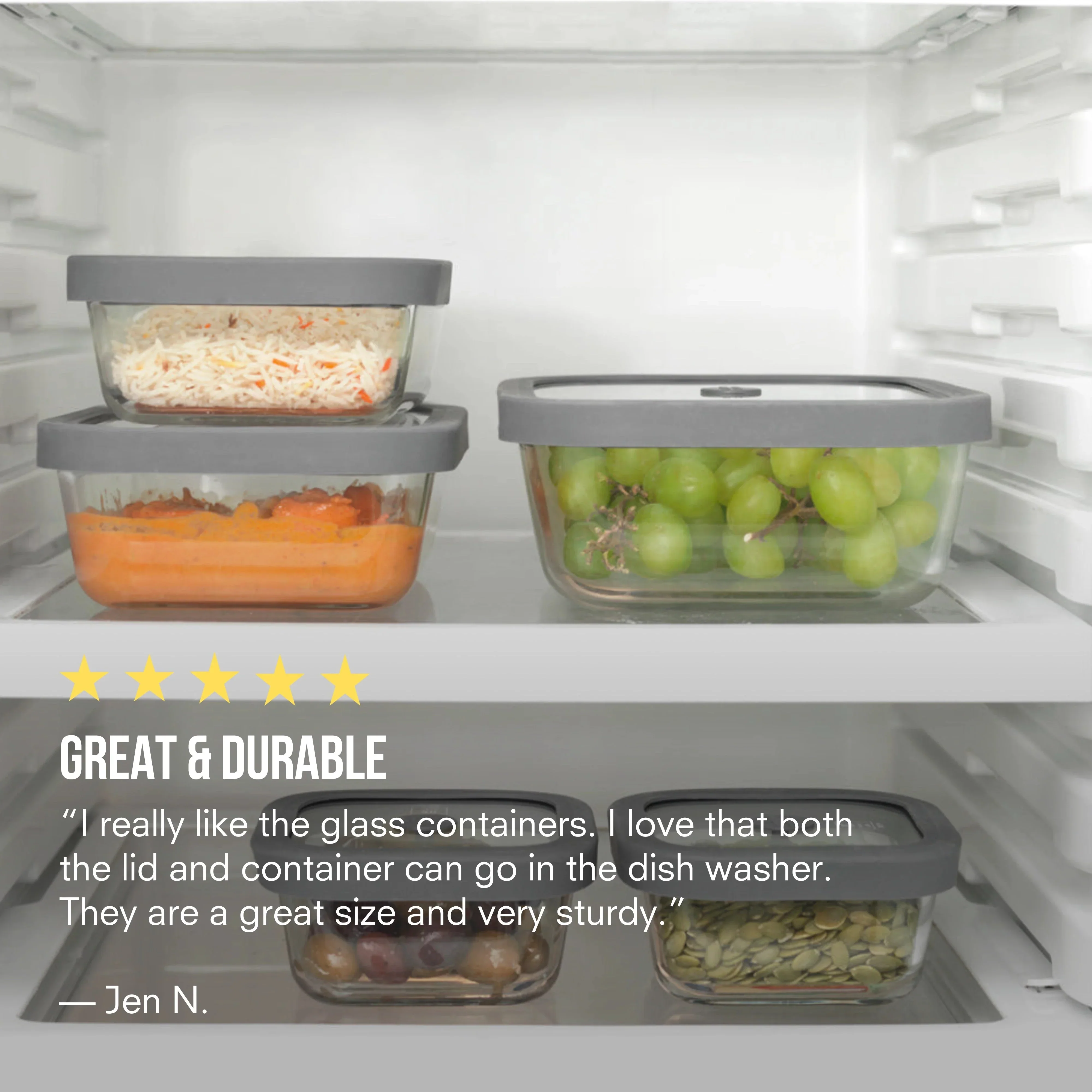 Square Glass Food Storage Containers (Set of 4) - Image 8